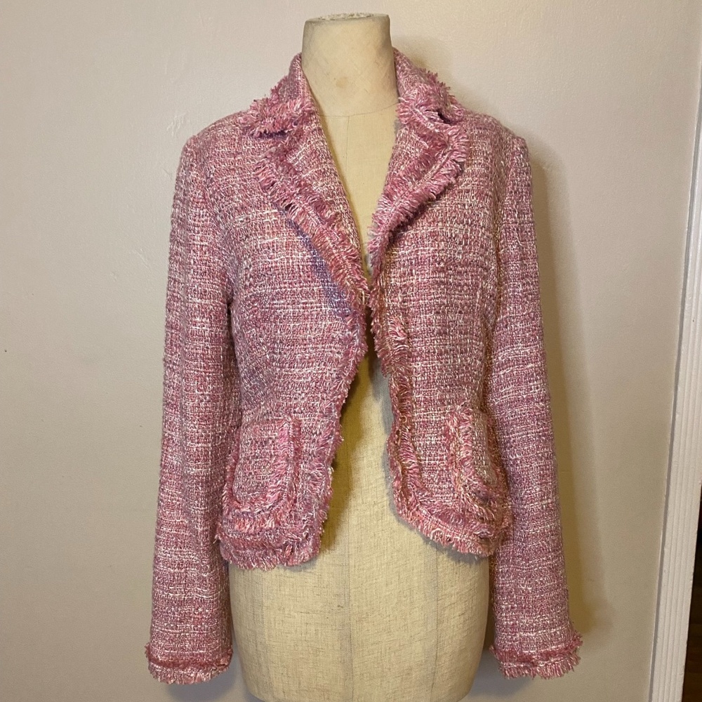 Retro pink and white coat- jacket